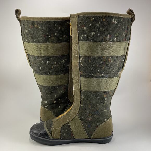 Sorel Sentry Tall Boots Womens Size 8.5 Convertible Green Wool Felt Front Zipper - Picture 9 of 12